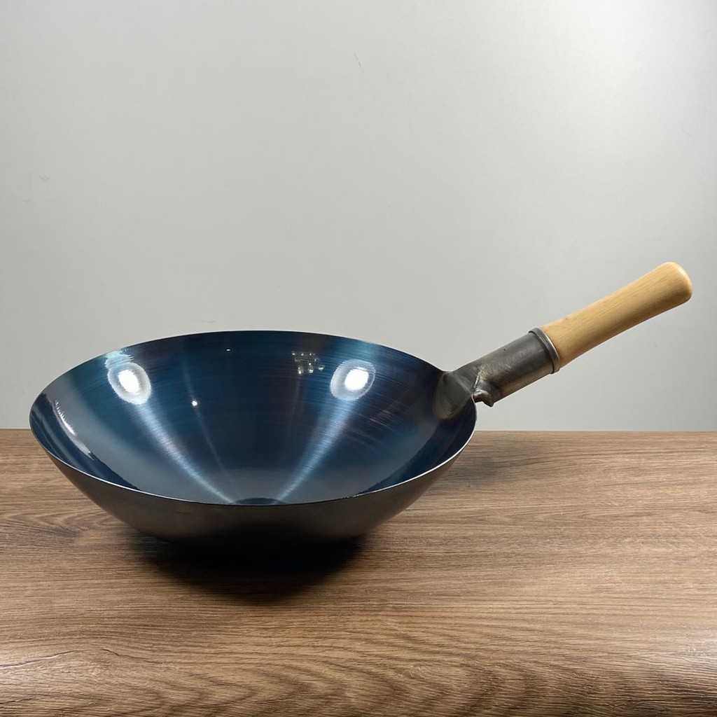 Chảo thép carbon đáy bầu 1 tay cầm,Chảo Thép chống rỉ chiên,xào,nấu