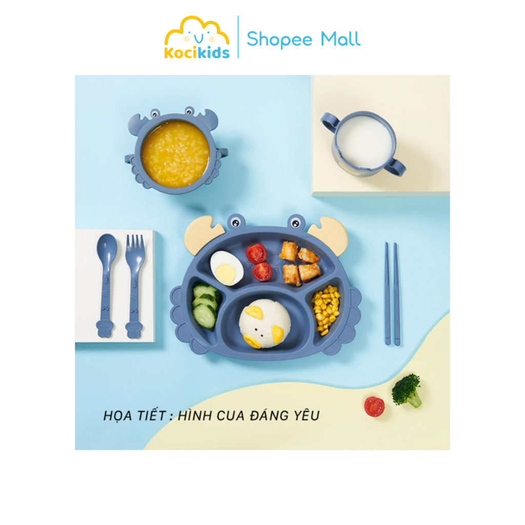 Bộ khay ăn dặm cho bé làm từ Lúa Mạch dễ thương, giúp bé kích thích hơn trong việc ăn uống (bộ chén ăn dặm cho bé)