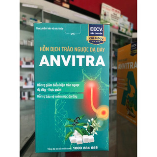 Anvitra hỗn dịch giảm acid dạ dày và trào ngược dạ dày thực quản hộp 15 gói