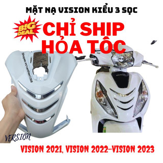Mặt nạ xe vision 2021->2023 mẫu mới 3 sọc xi tất cả phiên bản