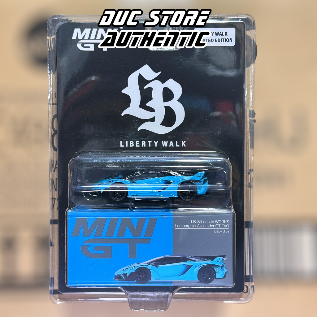 ducstore.vn Xe mô hình MiniGT #494 - Lamborghini LB-Silhouette WORKS Aventador GT EVO Baby Blue