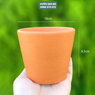 Chậu đất nung đỏ vót thấp 10x8.5cm - Vườn sen đá
