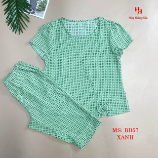 Bộ đồ mặc nhà, bộ đũi lụa mặc nhà nữ sát nách Hoàng Hiền vải đũi lụa cao cấp, from chuẩn đẹp: BD57