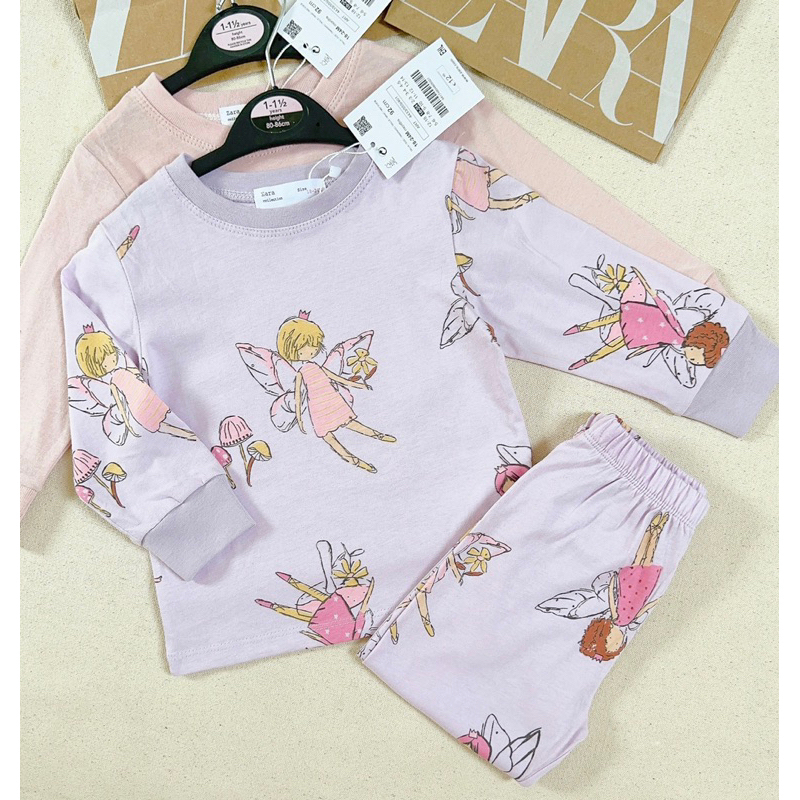 Set 2 bộ cotton cho bé gái in hình siêu xinh cho bé gái size từ 10-22 cân
