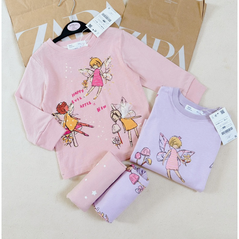Set 2 bộ cotton cho bé gái in hình siêu xinh cho bé gái size từ 10-22 cân