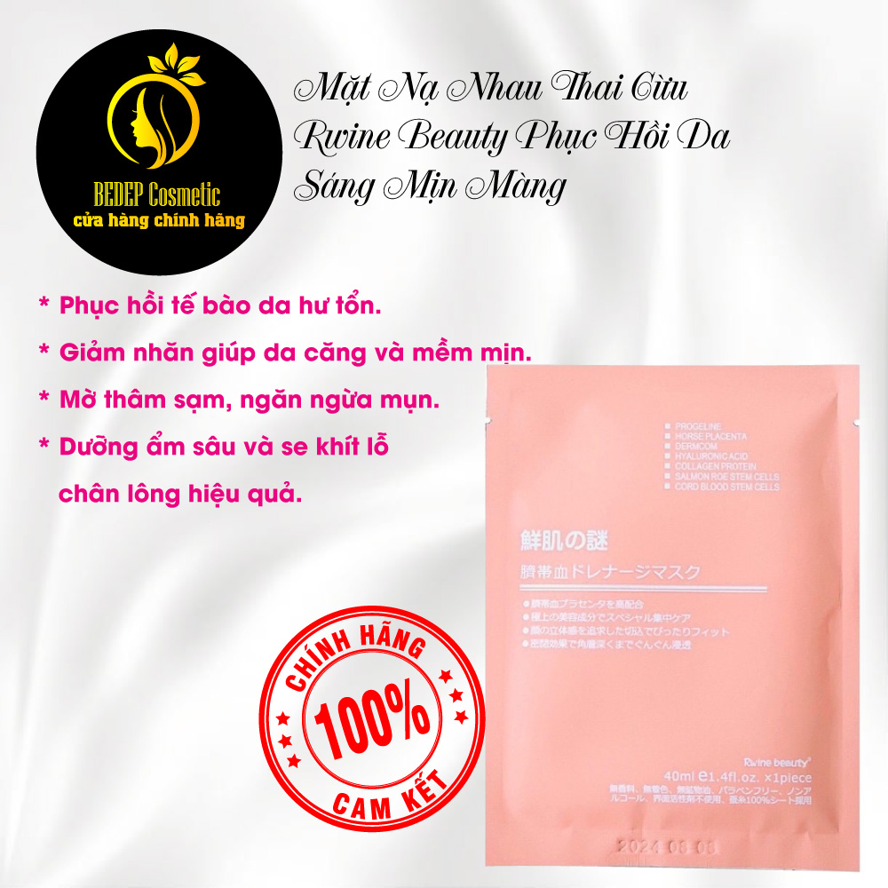 Mặt Nạ Tế Bào Gốc Nhau Thai Cuống Rốn Rwine Beauty Nhật Bản
