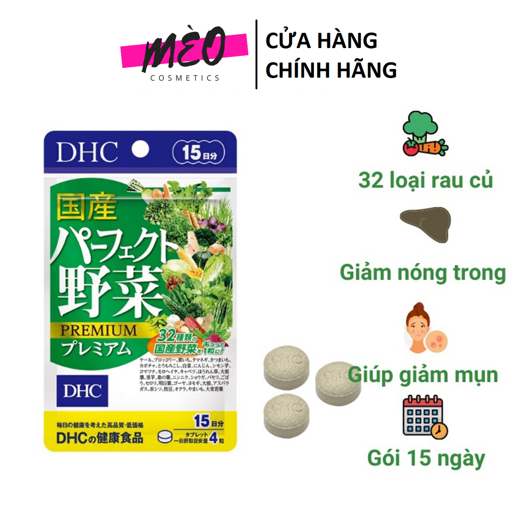 Viên uống DHC Rau Củ Quả Tổng hợp Premium 30 Ngày (120v/gói) và 60 Ngày (240v/gói)