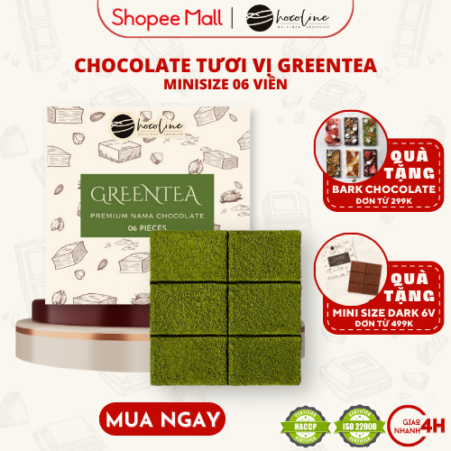 Socola Tươi Chocoline Vị Greentea  - Hộp Mini 6 Viên