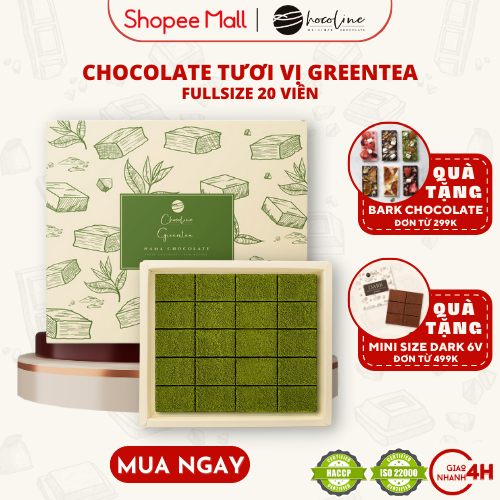 Socola Tươi Chocoline Vị Matcha Trà Xanh - Hộp 20 Viên