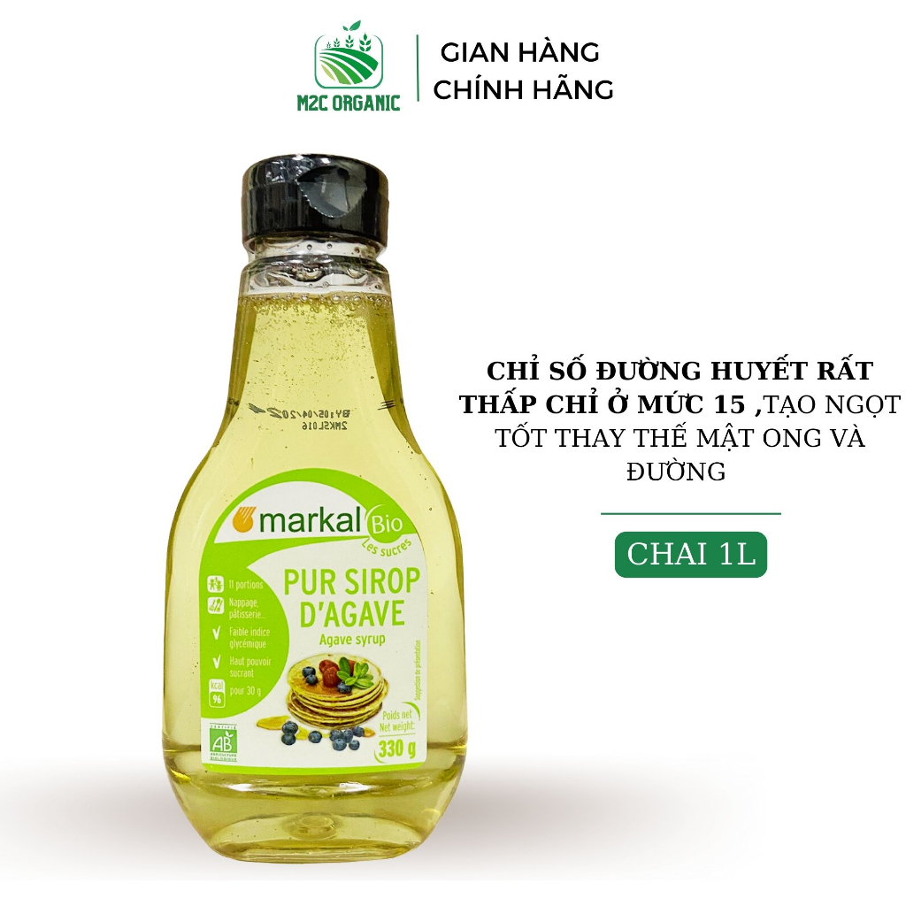 Mật cây thùa hữu cơ Markal 330g thay thế mật ong và đường chỉ số đường huyết thấp tốt cho sức khỏe
