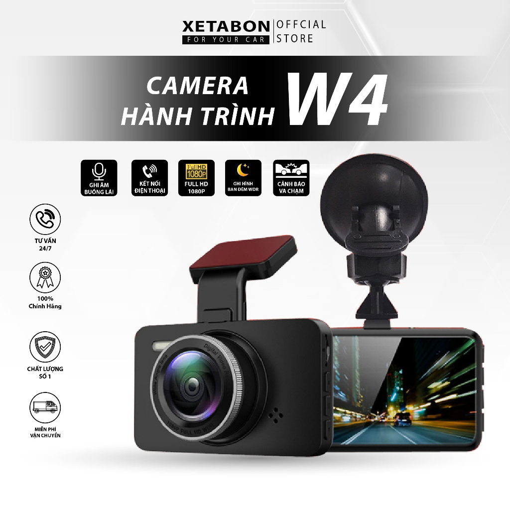 Camera hành trình ô tô W4, camera wifi kết nối điện thoại, quay trước sau góc rộng siêu sắc nét -Hàng Chính Hãng | BigBuy360 - bigbuy360.vn