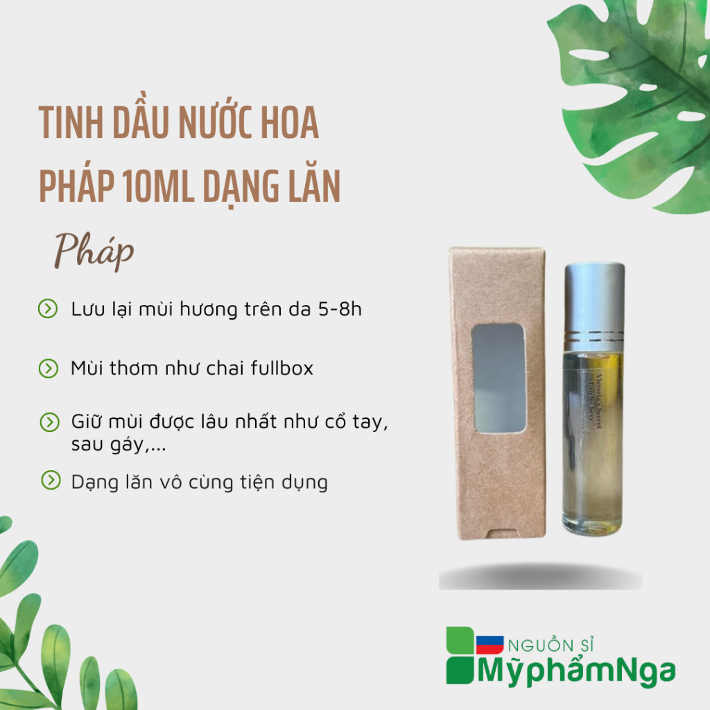 Tinh dầu nước hoa Pháp 10ml dạng lăn (nhiều mùi hot)