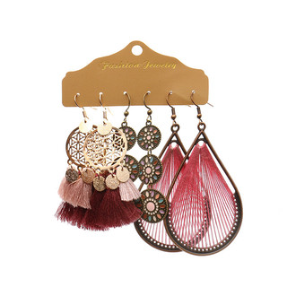 Set 3 đôi bông tai phong cách boho