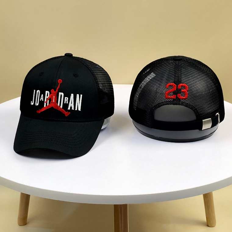 Mũ lưỡi trai phối lưới thêu logo Jordan bóng rổ - Nón kết cao cấp Full Hộp Free Size dành cho nam và nữ