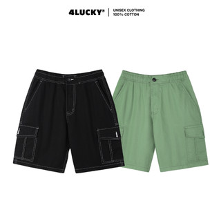 Quần short cargo đùi túi hộp unisex kaki 4Lucky 6204 - Form regular