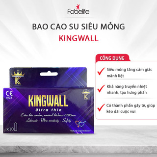 (Che Tên + Hỏa Tốc) Bao Cao Su KingWall Fobe Siêu Mỏng, Kéo Dài Thời Gian - Hộp 3/10 Cái