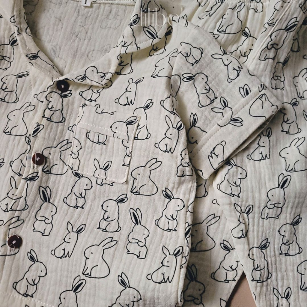 Bộ Pijama tay ngắn quần dài cho bé trai bé gái chất liệu Xô Muslin cao cấp - Dilibé
