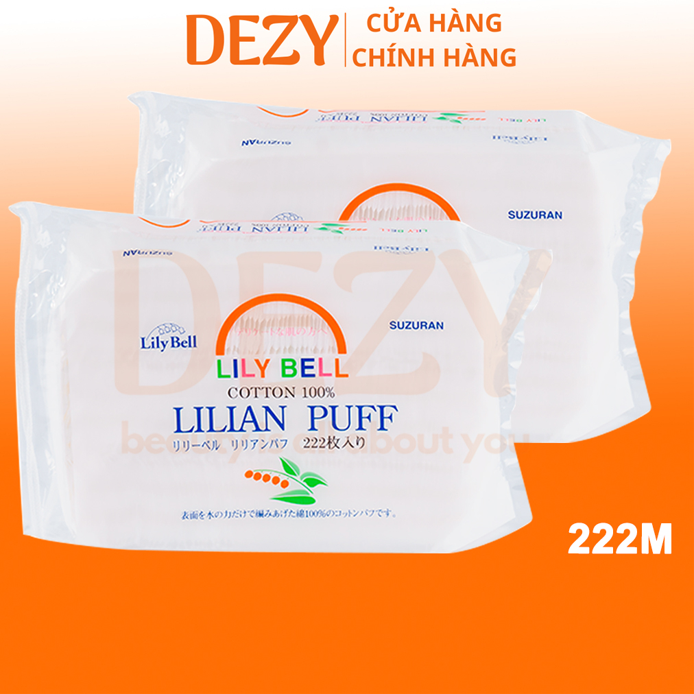 Bông Tẩy Trang Cao Cấp Nhật Bản LilyBell Lilian Puff Cotton 222 Miếng Từ 100% Cotton Dezy