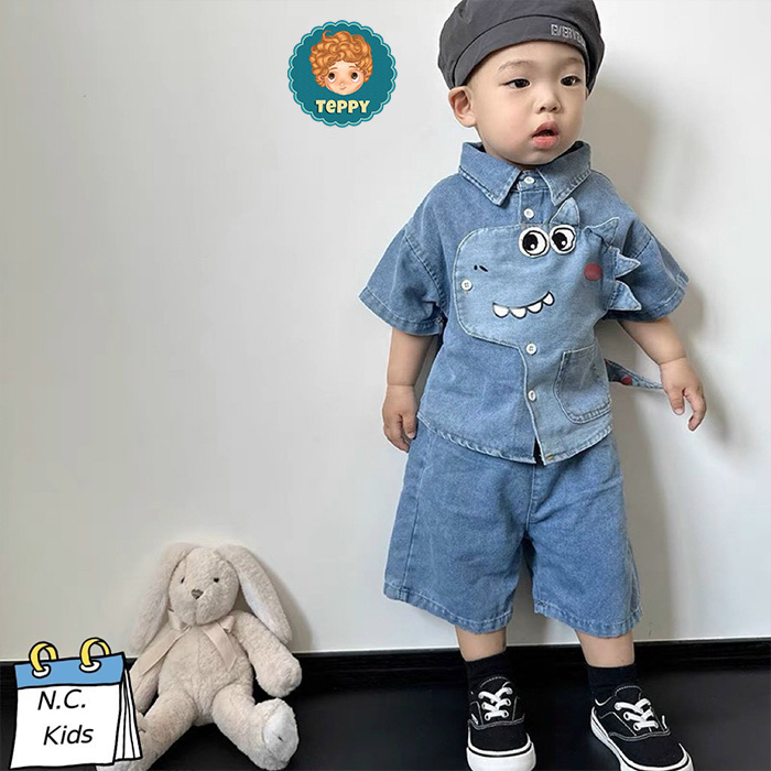 Set bộ jean khủng long cho bé