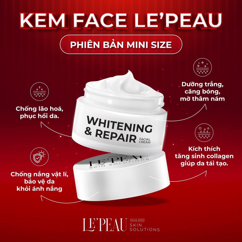 Kem Face Tế Bào Gốc Men Sake Dưỡng Trắng Da Căng Bóng, Mờ Thâm LEPEAU VIETNAM