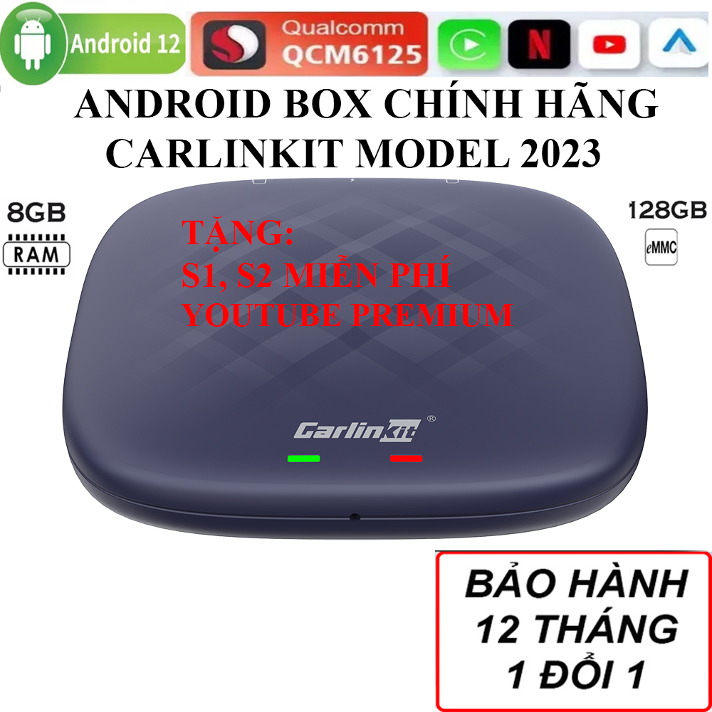 Carplay Android Box ô tô xe hơi Carlinkit tặng Vietmap S2, Model TBOX PLUS 8GB+128GB