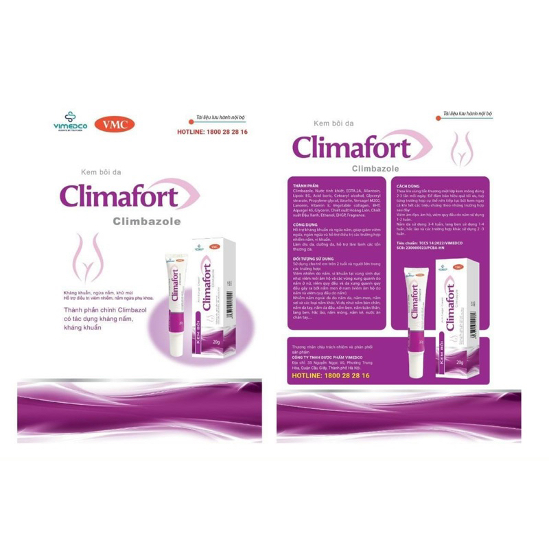 Kem bôi phụ khoa CLIMAFORT giảm viêm nhiễm nấm ngứa phụ kho cho cả nam và nữ tuýp 20g