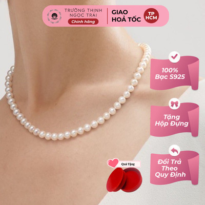 Vòng Cổ Hạt Ngọc Trai Size 8ly dài 45cm Độ Sáng 5A Thanh Lịch - Ngọc Trai Trường Thịnh
