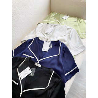 𝗛𝗮̀𝗻𝗴 𝗰𝗵𝗶́𝗻𝗵 𝗵𝗮̃𝗻𝗴 Set Đồ Ngủ Pyjama Lilac cánh én lụa satin Hàn mát lạnh siêu xinh by ON WORKSHOP