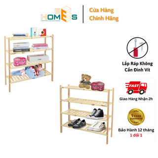 Kệ giày gỗ Behomes 4 tầng 80cm bản nâng cấp