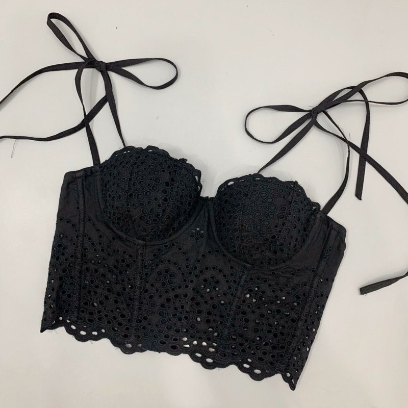 Corset vải thô thêu hoa