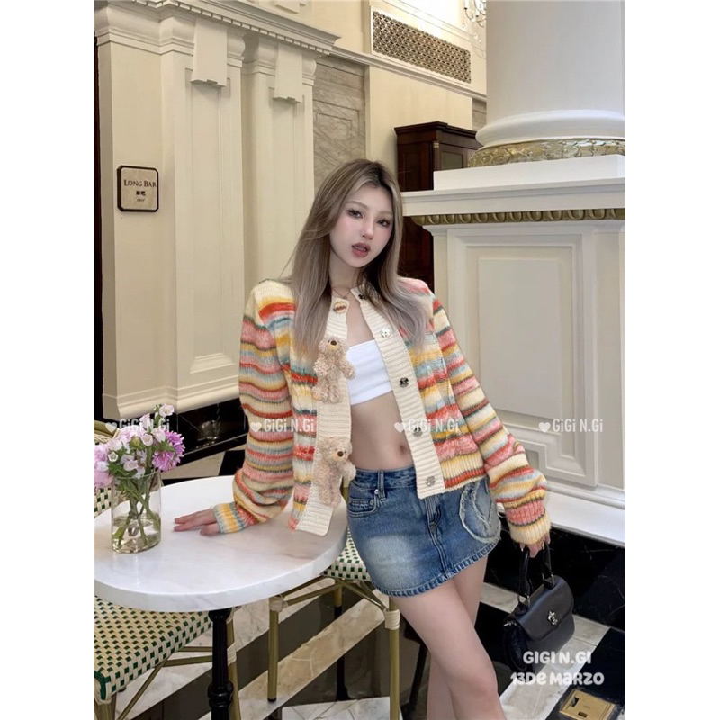 Áo len cadigan 13DE thổ cẩm