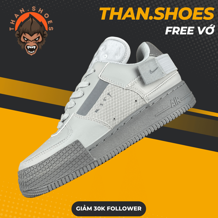 Giày AF1 Type Grey Fog, AF1 Xám Full Bản Cao Cấp - Than.Shoes