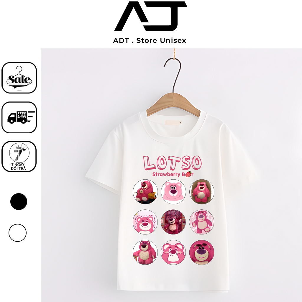BST Mẫu Áo Thun in hình Gấu dâu Lotso cực dễ thương cho bé  hình sắc nét, Có size trẻ em