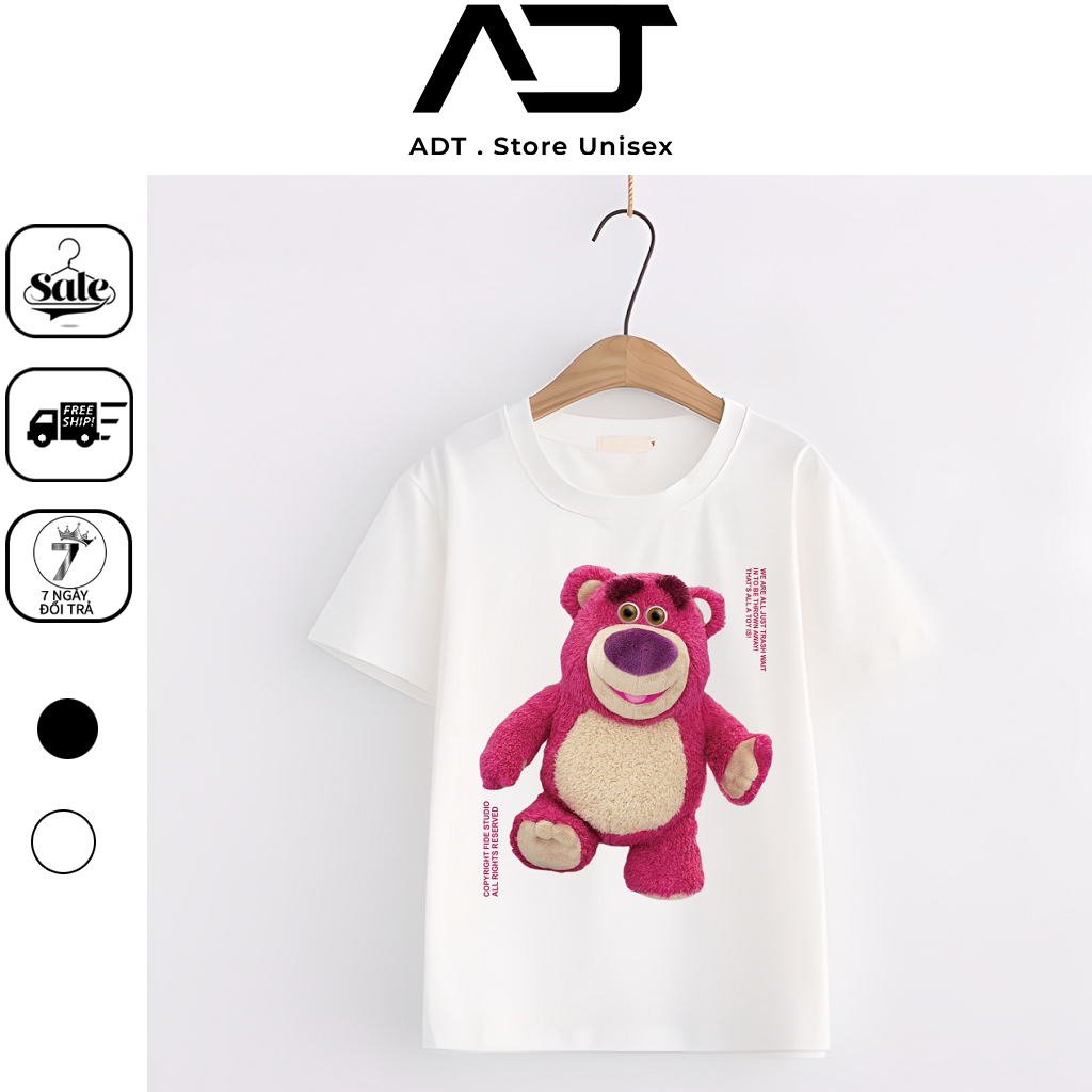 BST Mẫu Áo Thun in hình Gấu dâu Lotso cực dễ thương cho bé  hình sắc nét, Có size trẻ em