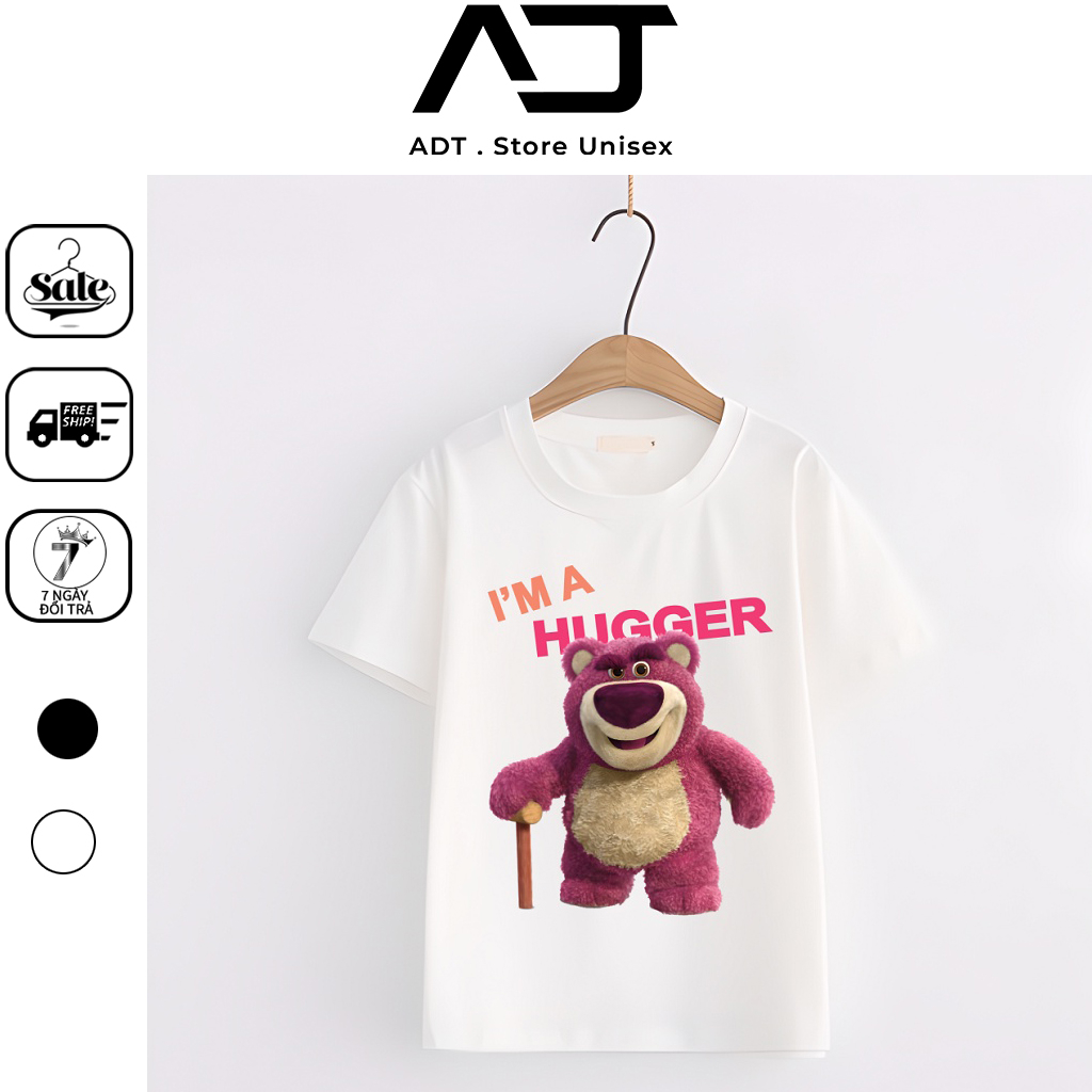 BST Mẫu Áo Thun in hình Gấu dâu Lotso cực dễ thương cho bé  hình sắc nét, Có size trẻ em