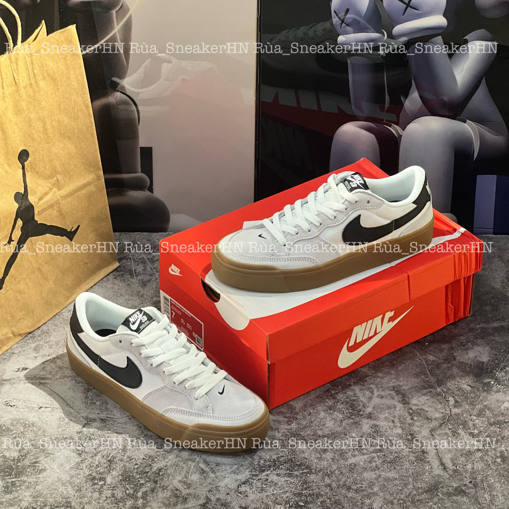 Giày Thể Thao Nikee Sb Pogo White Black Gum SB Đế Đục Xám Mới 2023