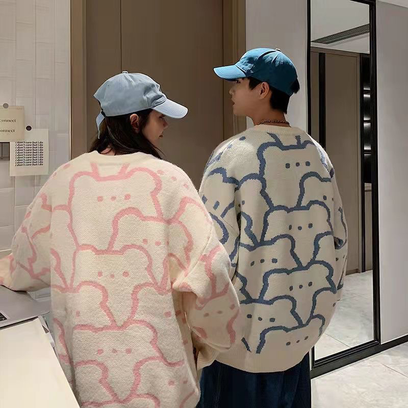 LOẠI 1 Áo len đôi thu đông nam nữ BIG SIZE hình con gấu cute siu xinh, Áo sweater CÓ ẢNH THẬT