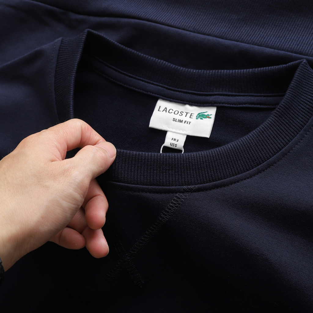 Áo thun nỉ dài tay unisex, áo sweater chất thun nỉ da cá, logo thêu LC10