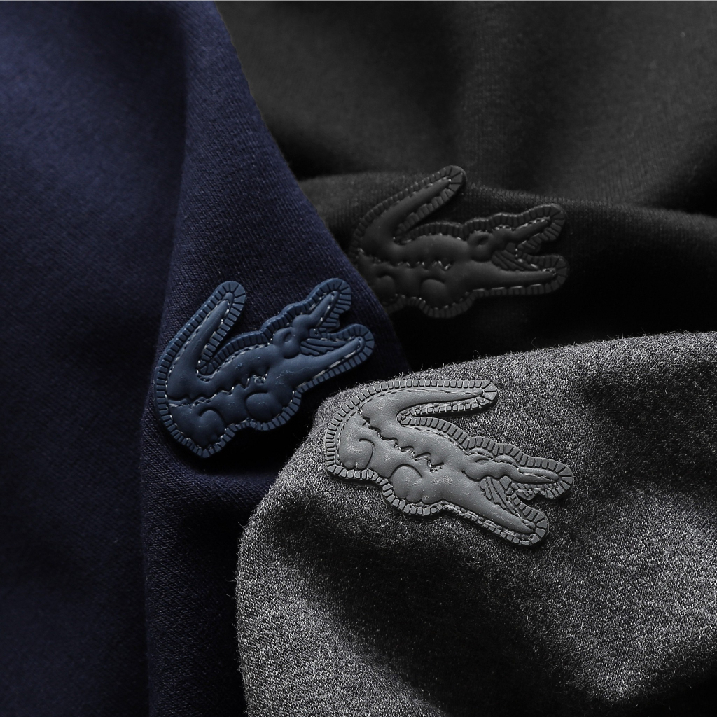 Áo thun nỉ dài tay unisex, áo sweater chất thun nỉ da cá, logo thêu LC10