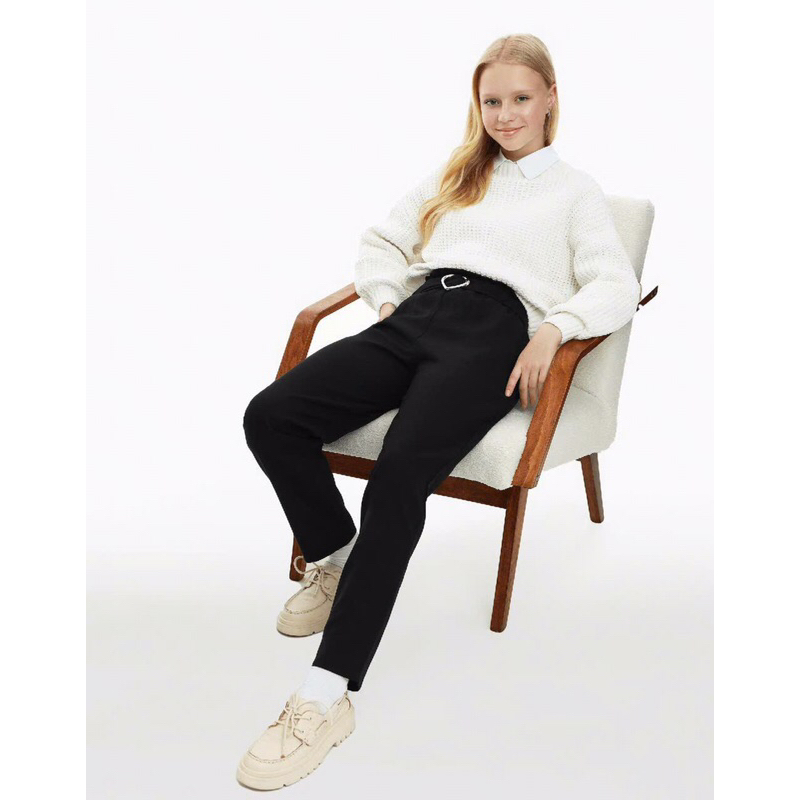 Quần Baggy Bé Gái GJ Chính Hãng Kèm Belt Chất Kaki Cotton Vải Dày Mịn, Siêu Mềm Mại 5-14 Tuổi.Mẹ<55kg ok