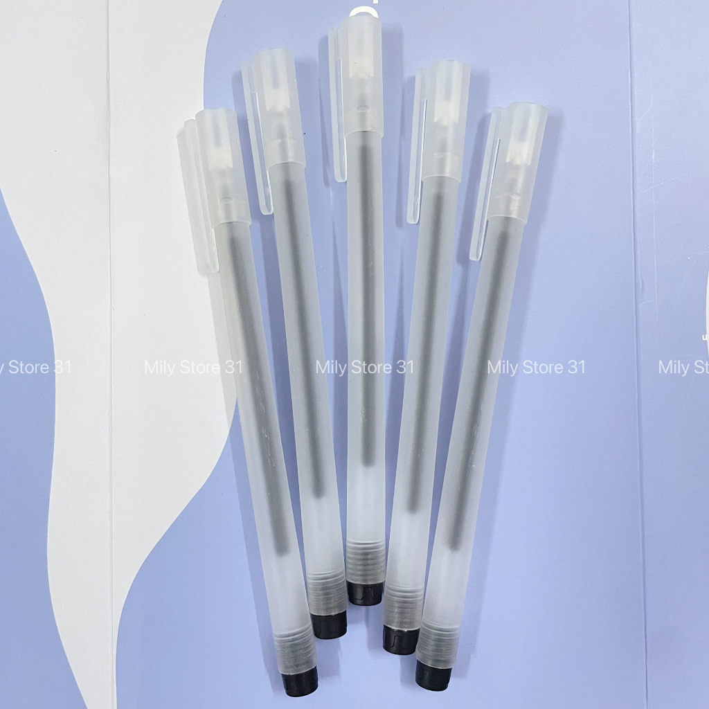 BÚT GEL, bút nước đen xanh đỏ mực khô nhanh ngòi 0,5mm MilyStore, MilyStore31