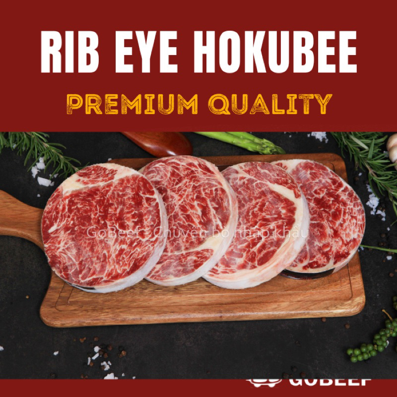 Bò tan chảy Rib Eye Hokubee| Wagyu Úc | Miếng 250gam | Giao hoả tốc HCM