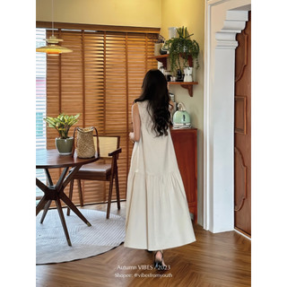 Đầm linen sát nách chân bèo vibes_da813
