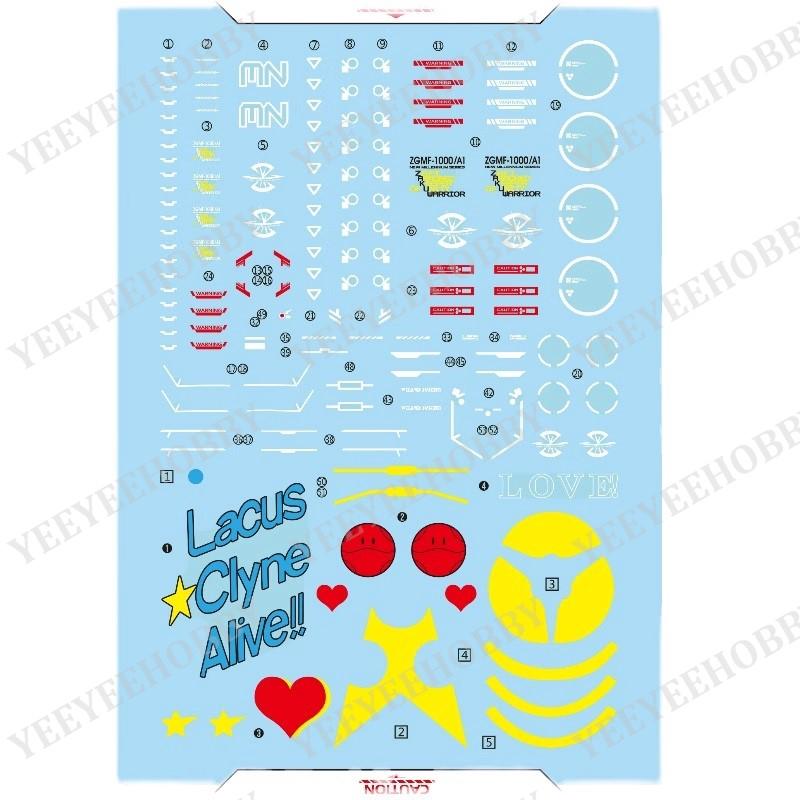 DECAL MÔ HÌNH XUEYAN - MG-84 - DECAL NƯỚC PHẢN QUANG CHO MÔ HÌNH MG 1/100 ZAKU WARRIOR