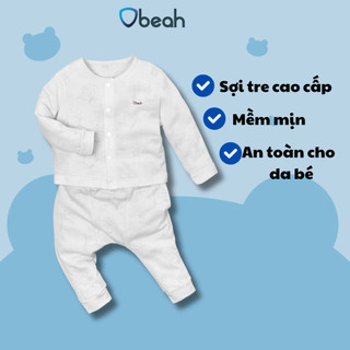Bộ dài tay cho bé trai và bé gái sơ sinh chất liệu sợi tre cao cấp thương hiệu Obeah