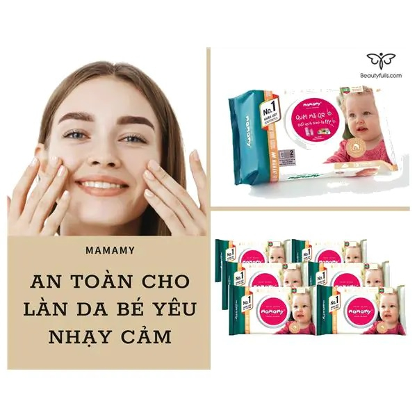 Khăn giấy ướt Mamamy 30 tờ không mùi chủ động ngừa hăm an toàn cho bé