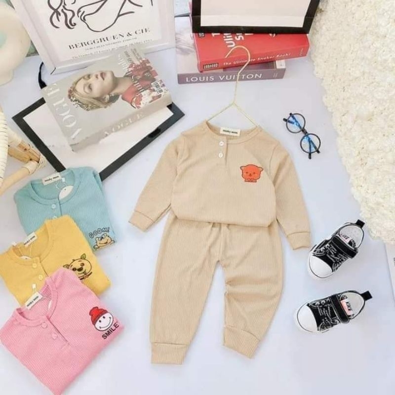 BỘ DÀI THUN GÂN TĂM CÓ CÚC THẬT CAO CẤP BÉ TRAI BÉ GÁI XINH XẮN