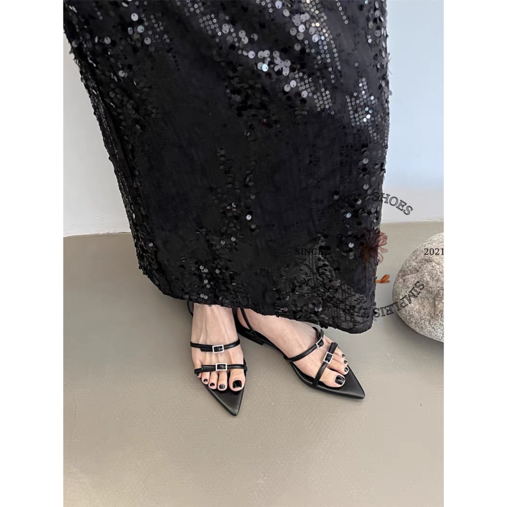 GIÀY CAO GÓT TOTIIE STORE - SANDAL NỮ MŨI NHỌN PHONG CÁCH THỜI TRANG HAI QUAI NGANG MẢNH KHÓA HIỆN ĐẠI TEST