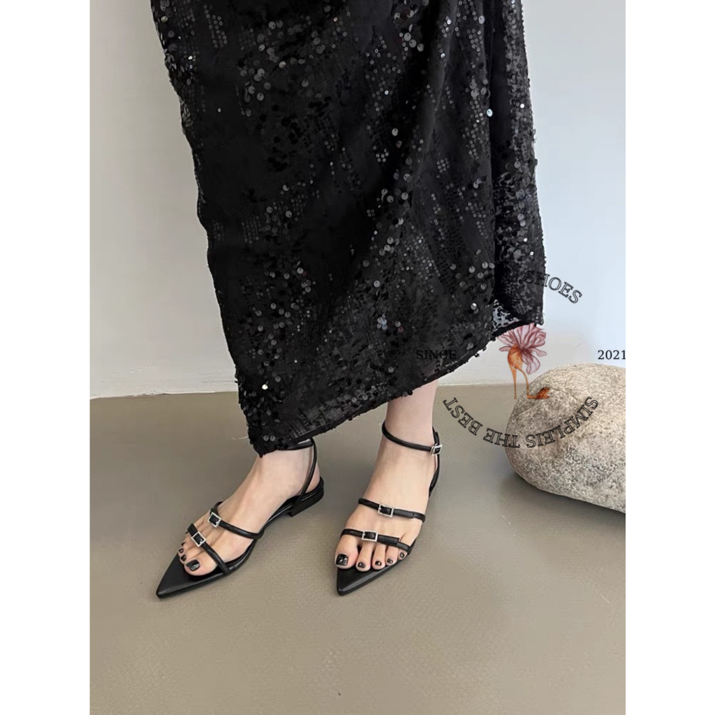 GIÀY CAO GÓT TOTIIE STORE - SANDAL NỮ MŨI NHỌN PHONG CÁCH THỜI TRANG HAI QUAI NGANG MẢNH KHÓA HIỆN ĐẠI TEST