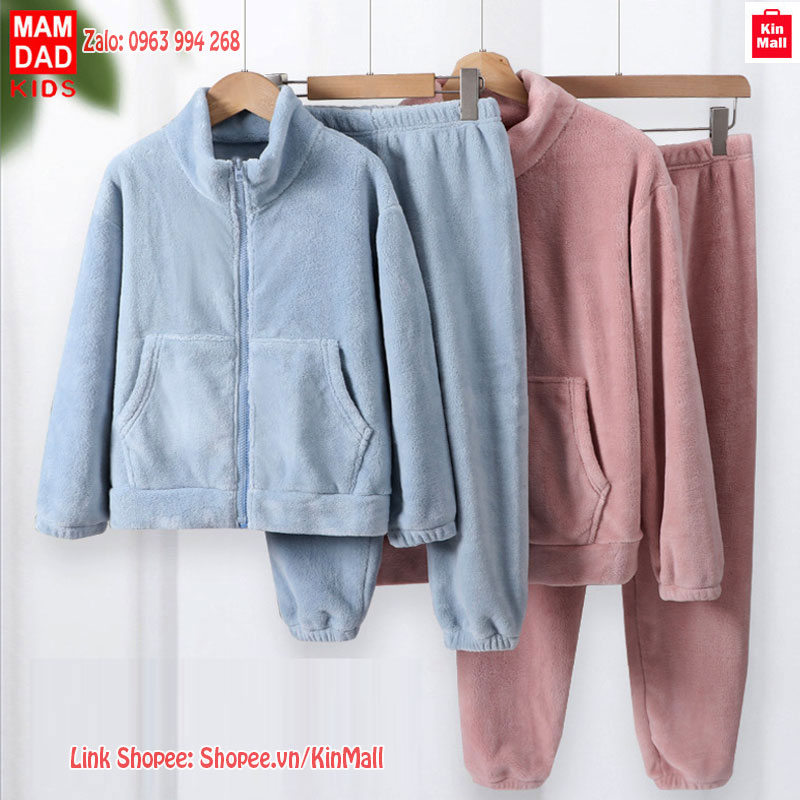 Bộ Quần Áo Lông Cừu dài tay cho bé gái,bé trai - CHÍNH HÃNG MAMDADKIDS